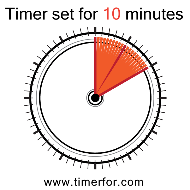 Set timer with alarm for 10 minutes Visual Timer Online